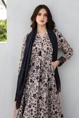 ZN1218- Winter 3PC Dhanak all over Printed Suit