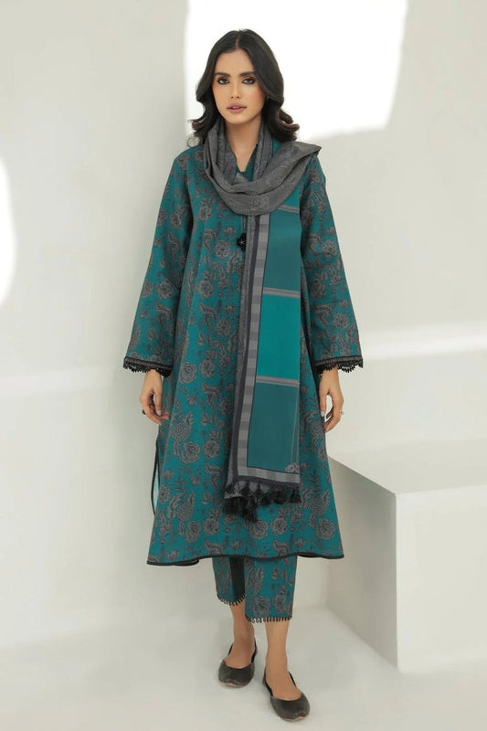 ZN1221- Winter 3PC Dhanak all over Printed Suit