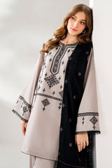 ZN1237  Winter 3PC DHANAK EMBROIDERED SHIRT WITH DHANAK EMBROIDERED SHAWL AND TROUSER-BIC-