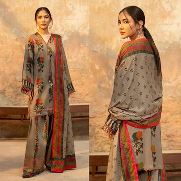 3PC PRINTED LAWN SUIT - ZN-1249