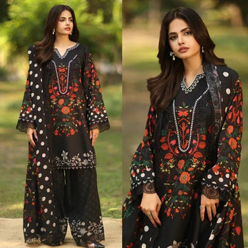 3PC PRINTED LAWN SUIT - ZN-1330