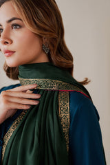 zn1267 Winter  3pc unstitched Dhanak Emb with Emb Shawl