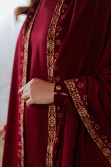 zn1268  Winter  3pc unstitched Dhanak with Emb Shawl