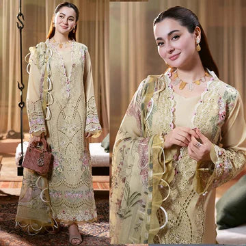 3PC EMBROIDERED LAWN SUIT - ZN-1304