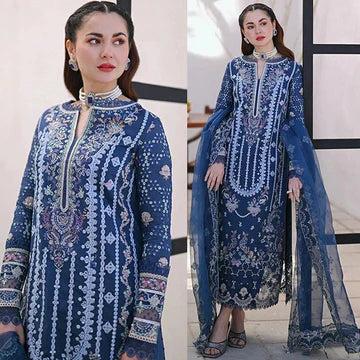 3PC EMBROIDERED LAWN SUIT - ZN-1306