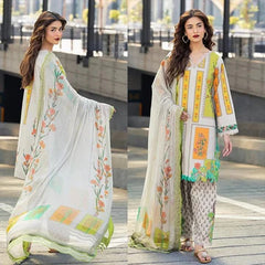 3PC PRINTED LAWN SUIT - ZN-1284