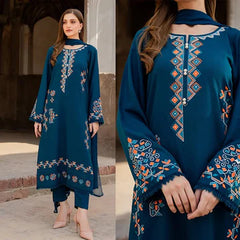 3PC EMBROIDERED LAWN SUIT - ZN-1338
