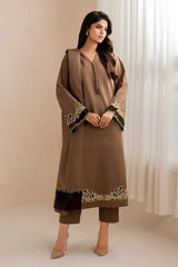 3PC EMBROIDERED DHANAK SUIT - ZN-1465