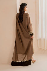 3PC EMBROIDERED DHANAK SUIT - ZN-1465