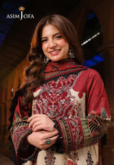 ZN1224- ASIM JOFA  - Winter 3PC Karandi Digital Print Dress