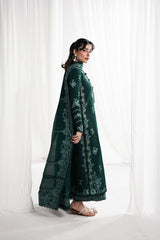ZN1235-3PC DHANAK EMBROIDERED SHIRT WITH DHANAK EMBROIDERED SHAWL & TROUSER-