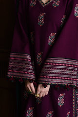 ZN1236  Winter BATIK-3PC DHANAK EMBROIDERED SHIRT WITH DHANAK EMBROIDERED SHAWL AND TROUSER-BIC-  Regular price 5999