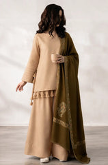 3PC EMBROIDERED DHANAK SUIT - ZN-1466
