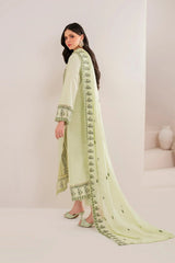3PC EMBROIDERED DHANAK SUIT - ZN-1453