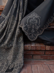 ZN1245   IZEL-3PC DHANAK EMBROIDERED SHIRT WITH COURTRAI PRINTED SHAWL & TROUSER-BIC