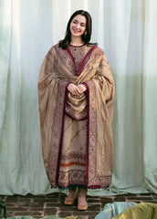 3PC EMBROIDERED DHANAK SUIT - ZN-1422