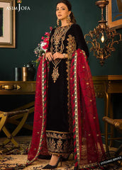 3PC EMBROIDERED VELVET SUIT - ZN-1412