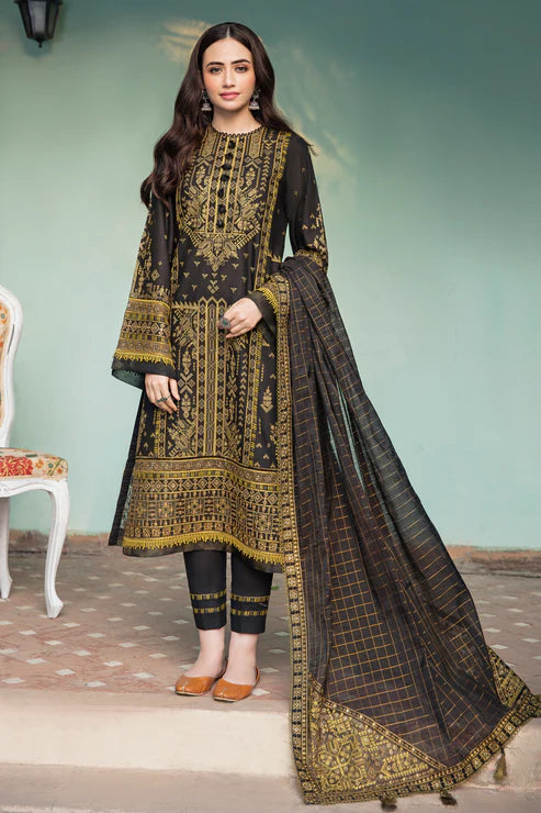 ZN759-SUMMER Embroided 3pc Lawn dress with embroidered Daimond dupatta