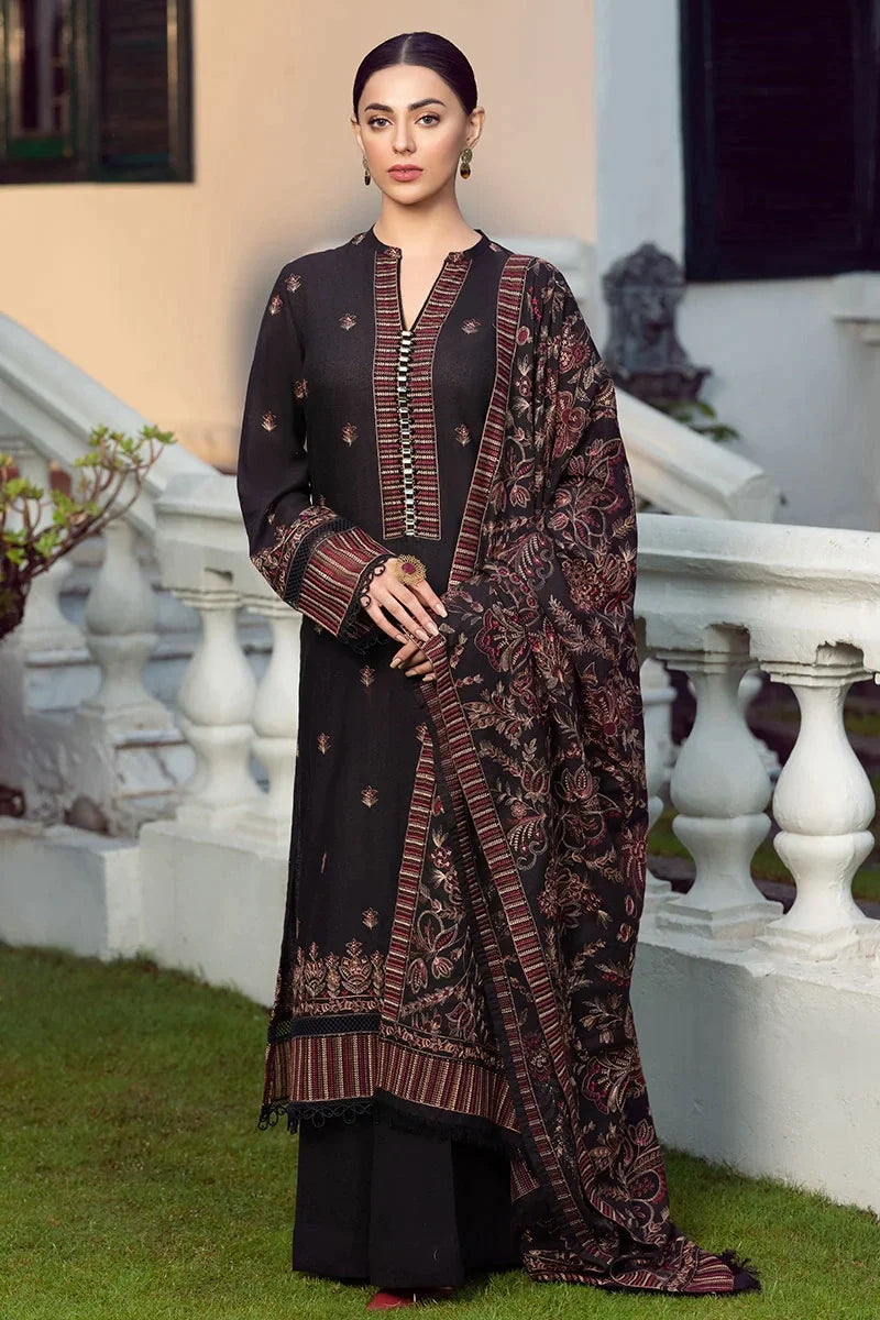 ZN420-WINTER Embroidered Dhanak Suit with Heavy Embroidered Dhanak Shawl