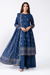 ZN578-WINTER 3-Pc Embroidered Dhanak Suit with Heavy Embroidered Dhanak Shawll