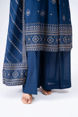 ZN578-WINTER 3-Pc Embroidered Dhanak Suit with Heavy Embroidered Dhanak Shawll