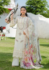 Elaf ZN1374 Luxury Lawn Vol-2 ELH-7A WHITE EMPRESS