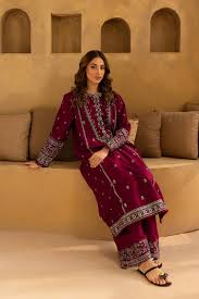 ZN 1346 BATIK-2PC  SUMMER LAWN EMBROIDERED SEQUIN SHIRT AND EMBROIDERED TROUSER-