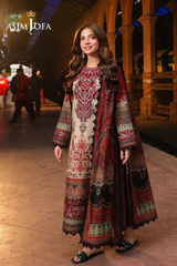 ZN1224- ASIM JOFA  - Winter 3PC Karandi Digital Print Dress