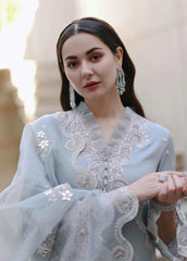 ZN1037 - QALAMKAR 3PC Lawn Embroidered Suit