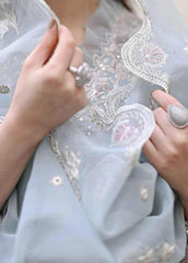 ZN1037 - QALAMKAR 3PC Lawn Embroidered Suit