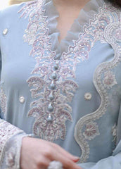 ZN1037 - QALAMKAR 3PC Lawn Embroidered Suit