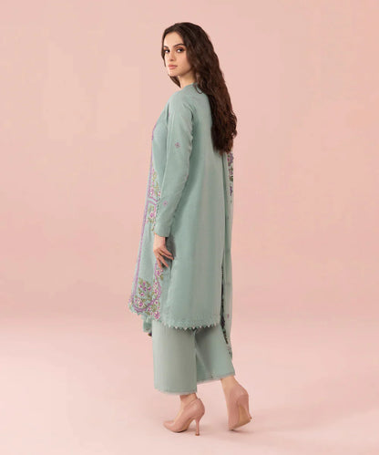 ZN743-SUMMER 3PC Lawn Embroidered Shirt With Chiffon Embroidered Dupatta