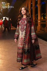 ZN1224- ASIM JOFA  - Winter 3PC Karandi Digital Print Dress