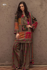 ZN1223- Charizma - Winter 3PC Karandi Digital Print Dress