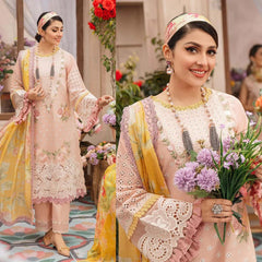 ZN079 - MUSHQ 3PC EMBROIDERED LAWN SUIT WITH PRINTED SILK DUPATTA - ZoniyaClothing