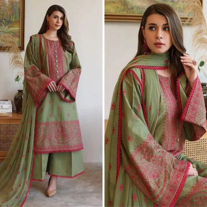 ZN1002 - Bareeze 3 Piece Embroidered Lawn Suit - ZoniyaClothing