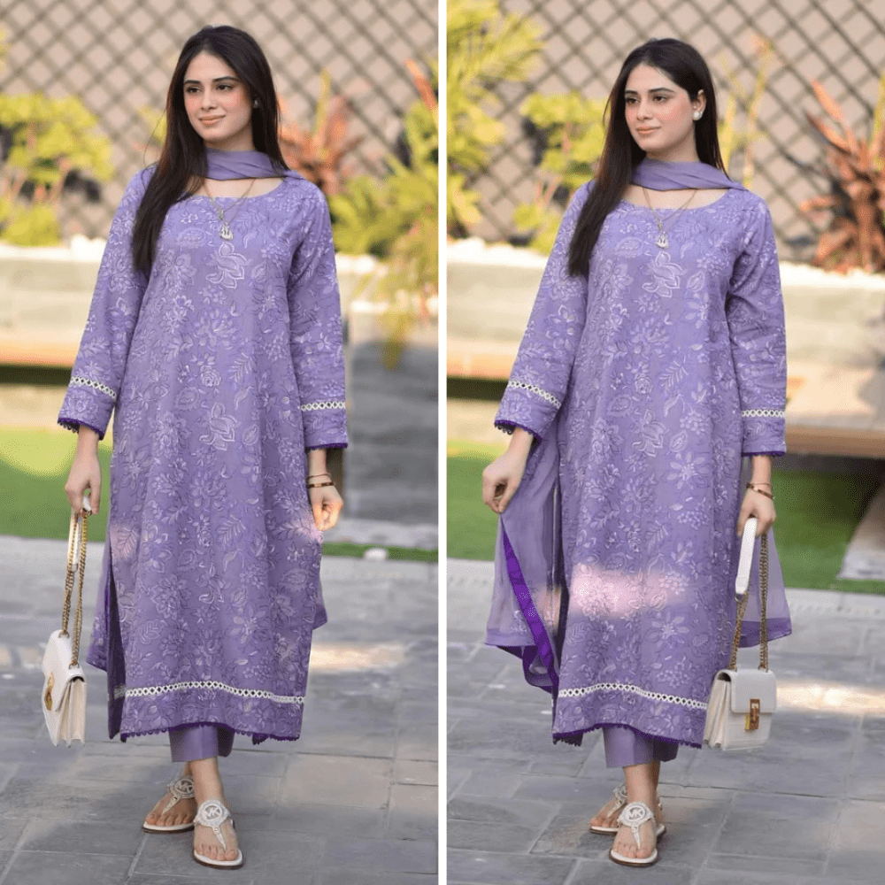ZN1020 - Breeze 3PC Lawn Embroidered Suit - ZoniyaClothing