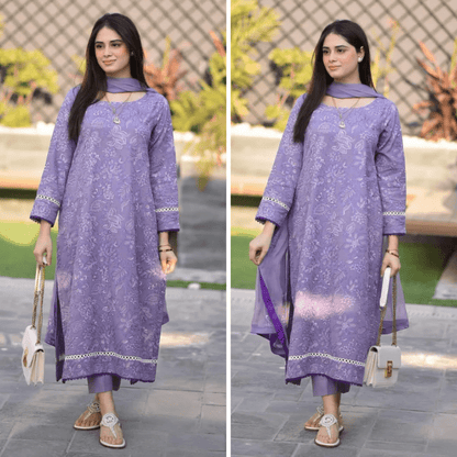 ZN1020 - Breeze 3PC Lawn Embroidered Suit - ZoniyaClothing