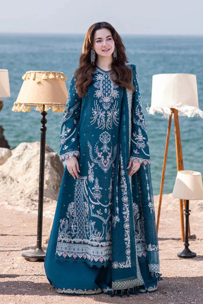 ZN1035 - Qalamkar 3 Piece Chickenkari Embroidered Lawn Suit - ZoniyaClothing