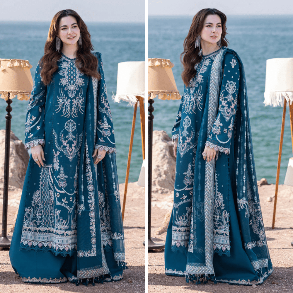 ZN1035 - Qalamkar 3 Piece Chickenkari Embroidered Lawn Suit - ZoniyaClothing