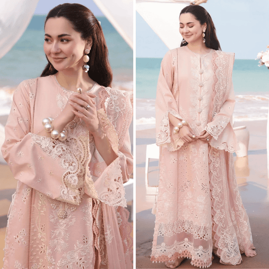 ZN1042 - Imrozia Serene Hania Luxury Lawn 3Pc Suit - ZoniyaClothing