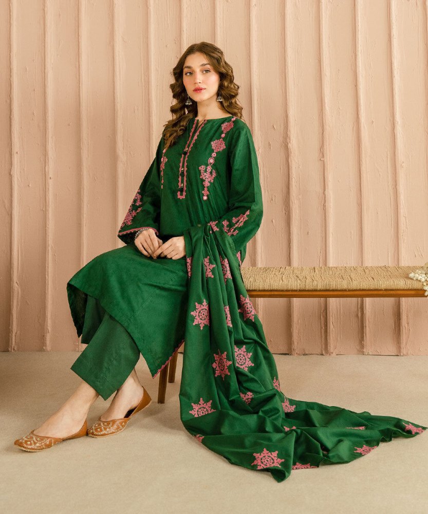 ZN1068 - Sapphire 3PC Embroidered Lawn Suit - ZoniyaClothing