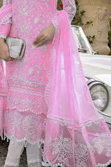 ZN107 - WINTER AZURE - Embroidered 3pc organza dress with organza duppata - ZoniyaClothing