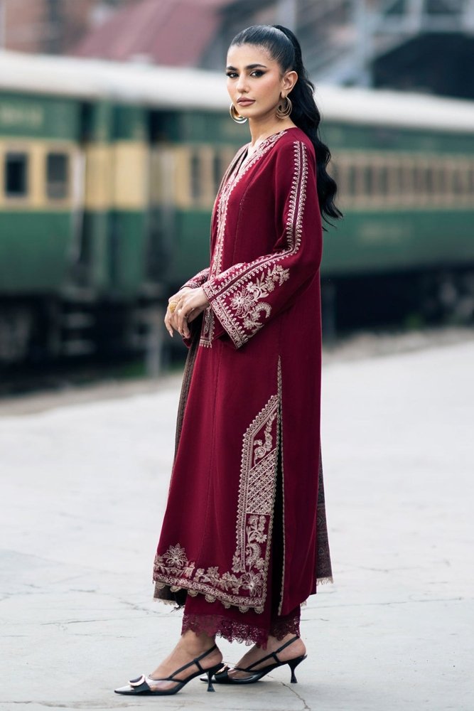 ZN1108 - Winter Jazmin 3PC Dhanak Embroidered Suit - ZoniyaClothing