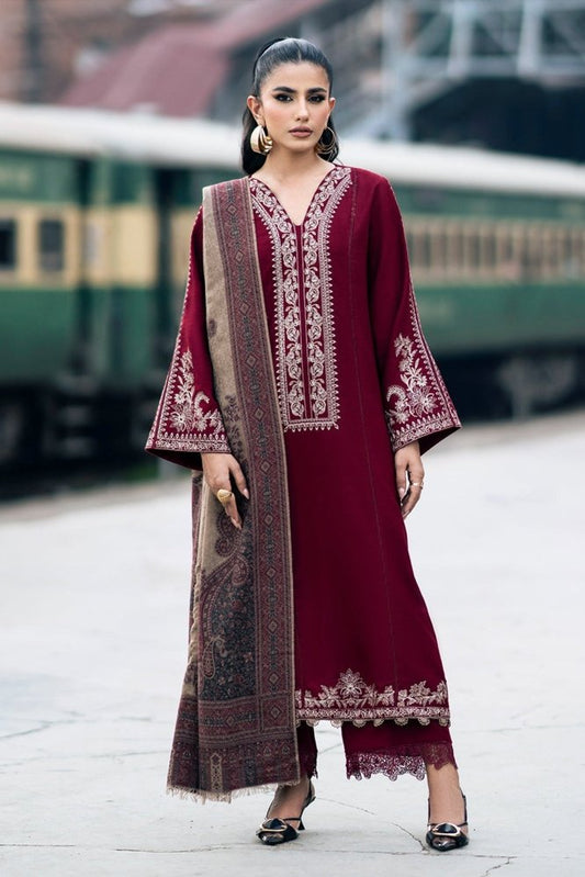 ZN1108 - Winter Jazmin 3PC Dhanak Embroidered Suit - ZoniyaClothing