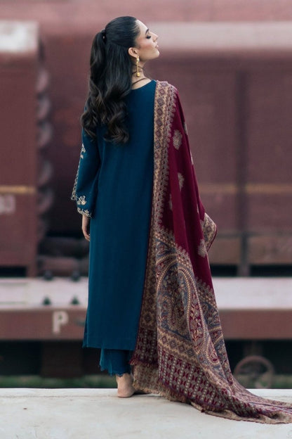 ZN1109 - Winter Jazmin 3PC Dhanak Embroidered Suit - ZoniyaClothing