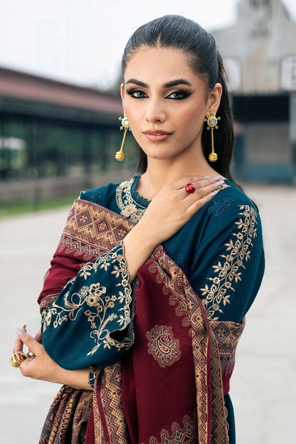 ZN1109 - Winter Jazmin 3PC Dhanak Embroidered Suit - ZoniyaClothing