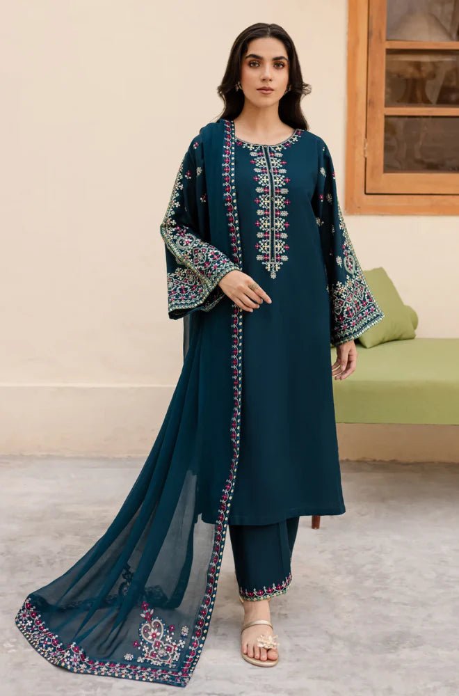 ZN111 - Sapphire 3PC Lawn Embroidered Suit - ZoniyaClothing