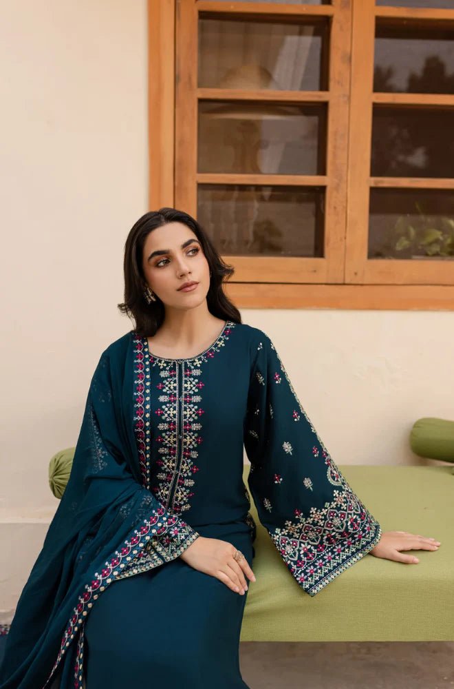 ZN111 - Sapphire 3PC Lawn Embroidered Suit - ZoniyaClothing