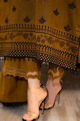 ZN1110 - WINTER LIBAAS 3 - Pc Embroidered Dhanak Suit with Heavy Embroidered Dhanak Shawll - ZoniyaClothing